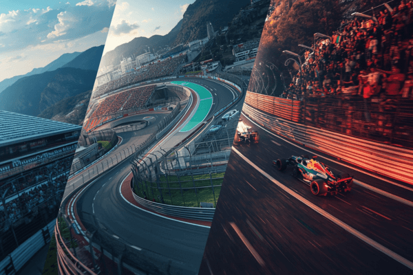 Vista aérea de circuitos da F1